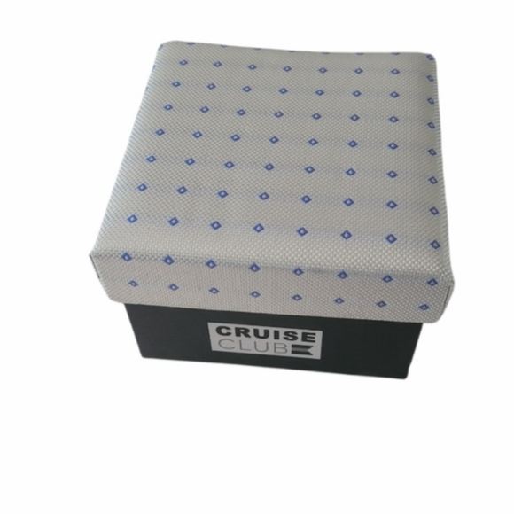 NEW Cruise Club Men's Blue and Grey Tie in Box - Picture 2 of 2